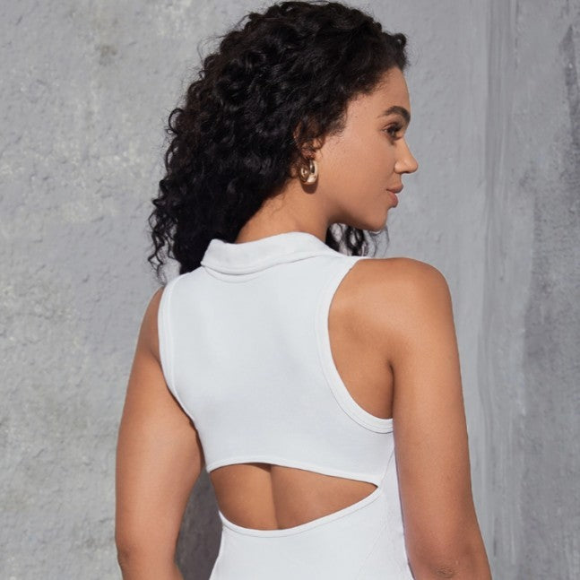Sleeveless Leading Backless Skirt